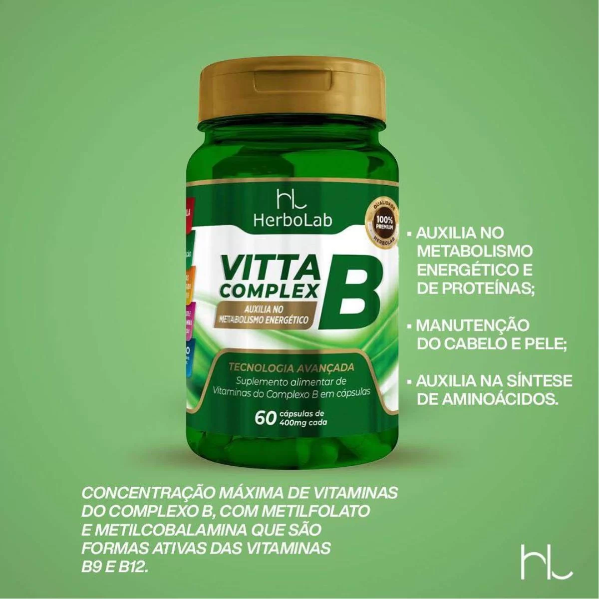 Vitta B complex - Complexo B + Metilfolato + Metilcobalamina