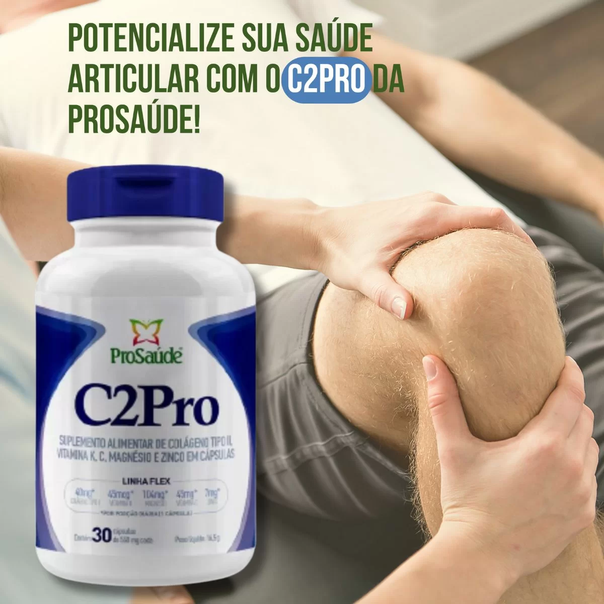 C2 Pro - Colágeno tipo 2 + Magnésio + Vitamina K