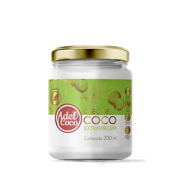 Óleo de Coco extra virgem 200ml - Adel Coco