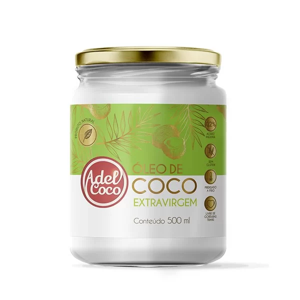 Óleo de Coco extra virgem 500ml - Adel Coco