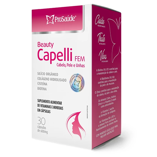 Beauty Capelli - Colágeno hidrolisado + Silício Orgânico + Biotina