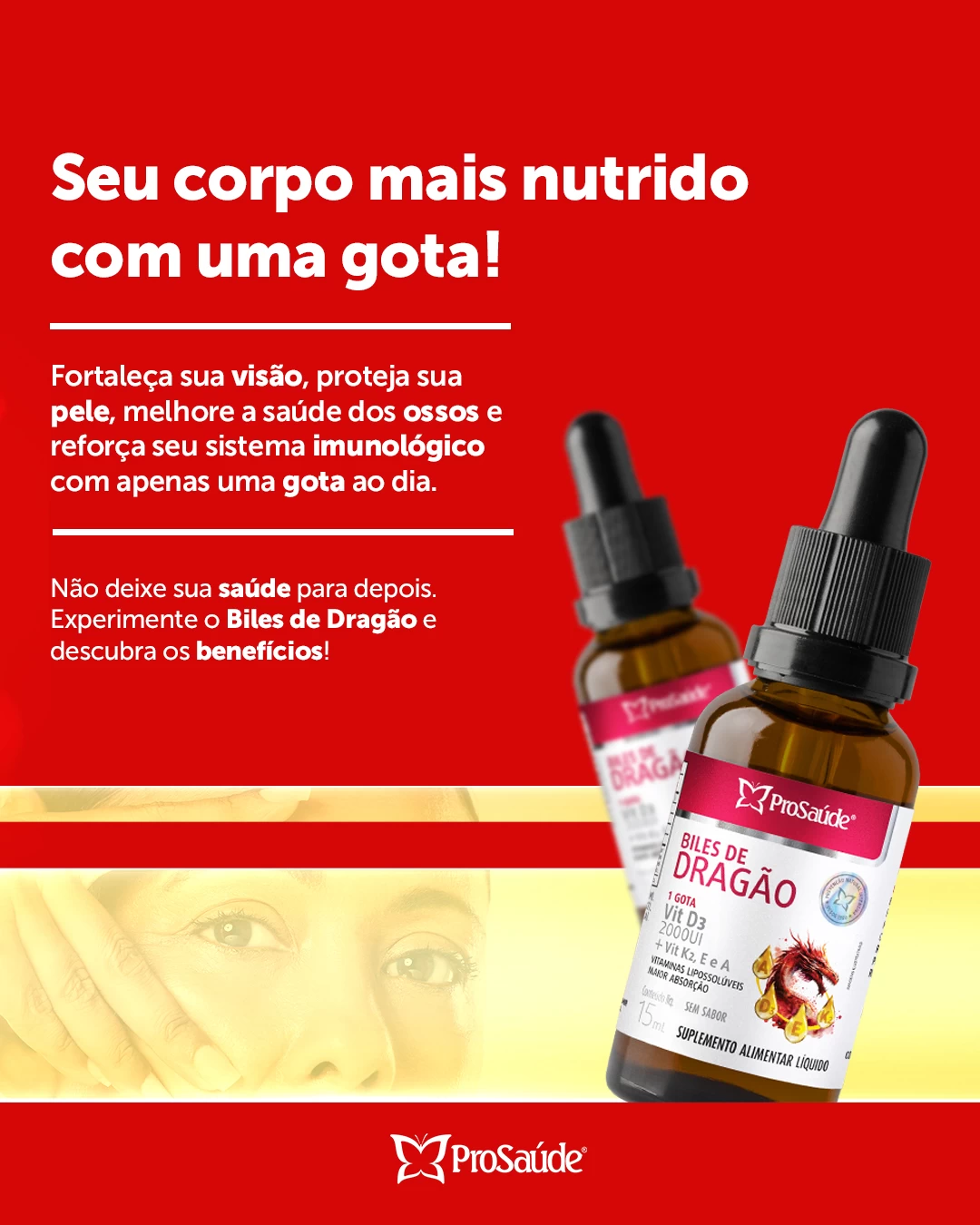 BIles de Dragão - Vitaminas A + D + E + K em gotas.
