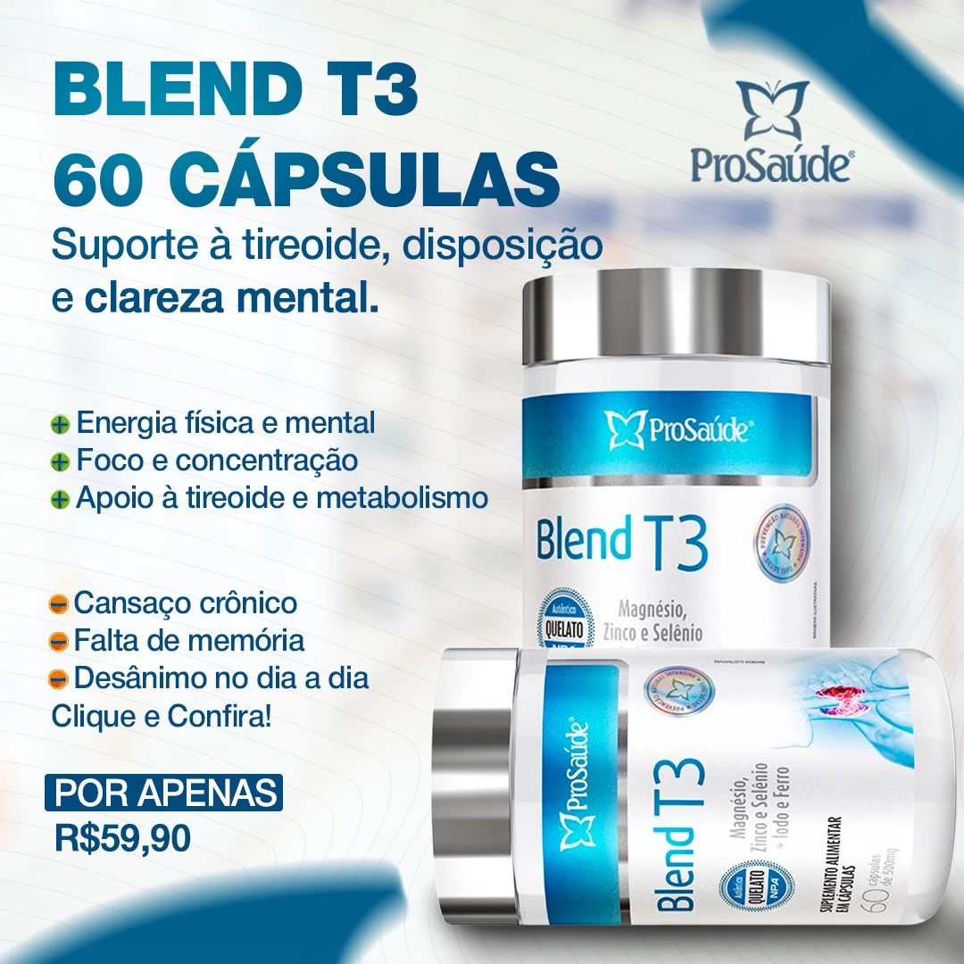Blend T3 - Ferro + Iodo + Magnésio + Selênio + Zinco. image hover