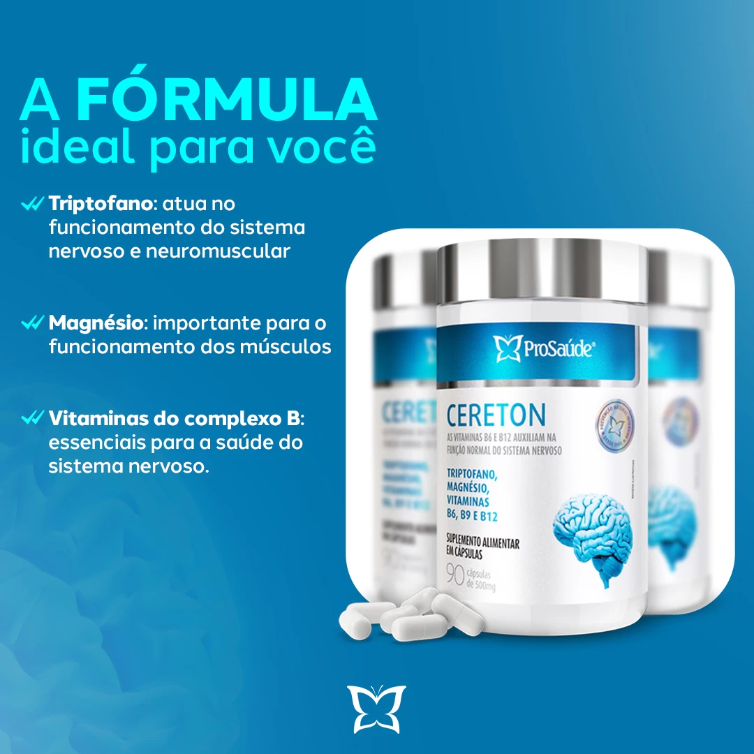 Cereton - Triptofano + Magnésio + vitaminas B6, B9 e B12 image hover