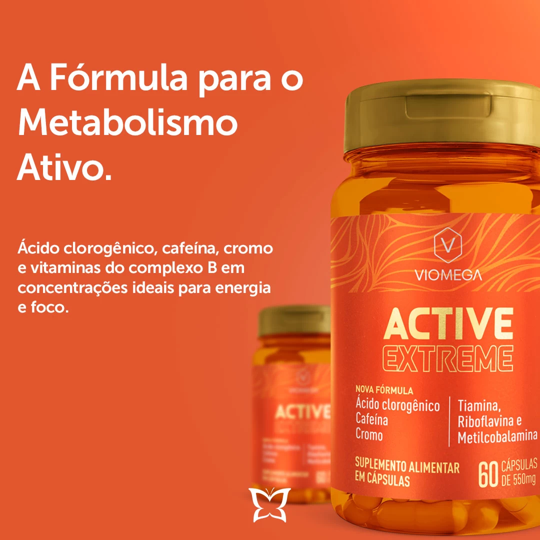 Active Extreme  - Café verde + Espirulina + Cromo + Vit. B1, B2, B12