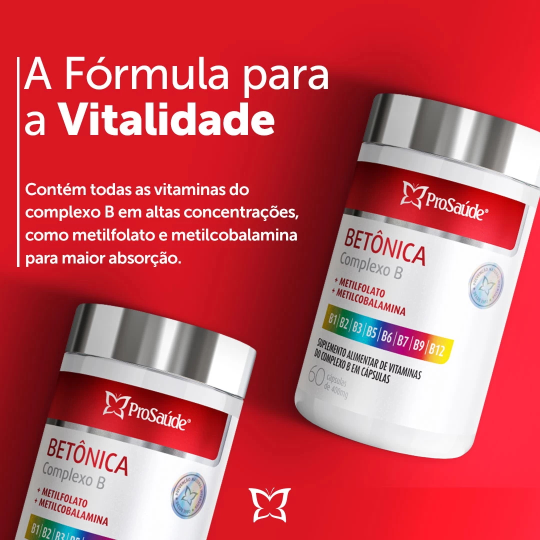 Betônica - Complexo B + Metilfolato + Metilcobalamina