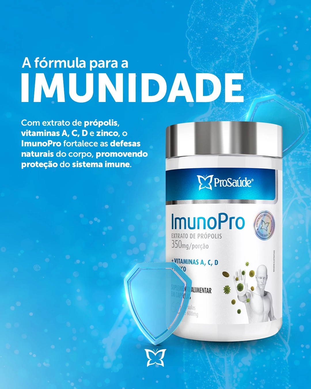 Imunopro - Extrato de própolis + Zinco + Vit. A, C, D