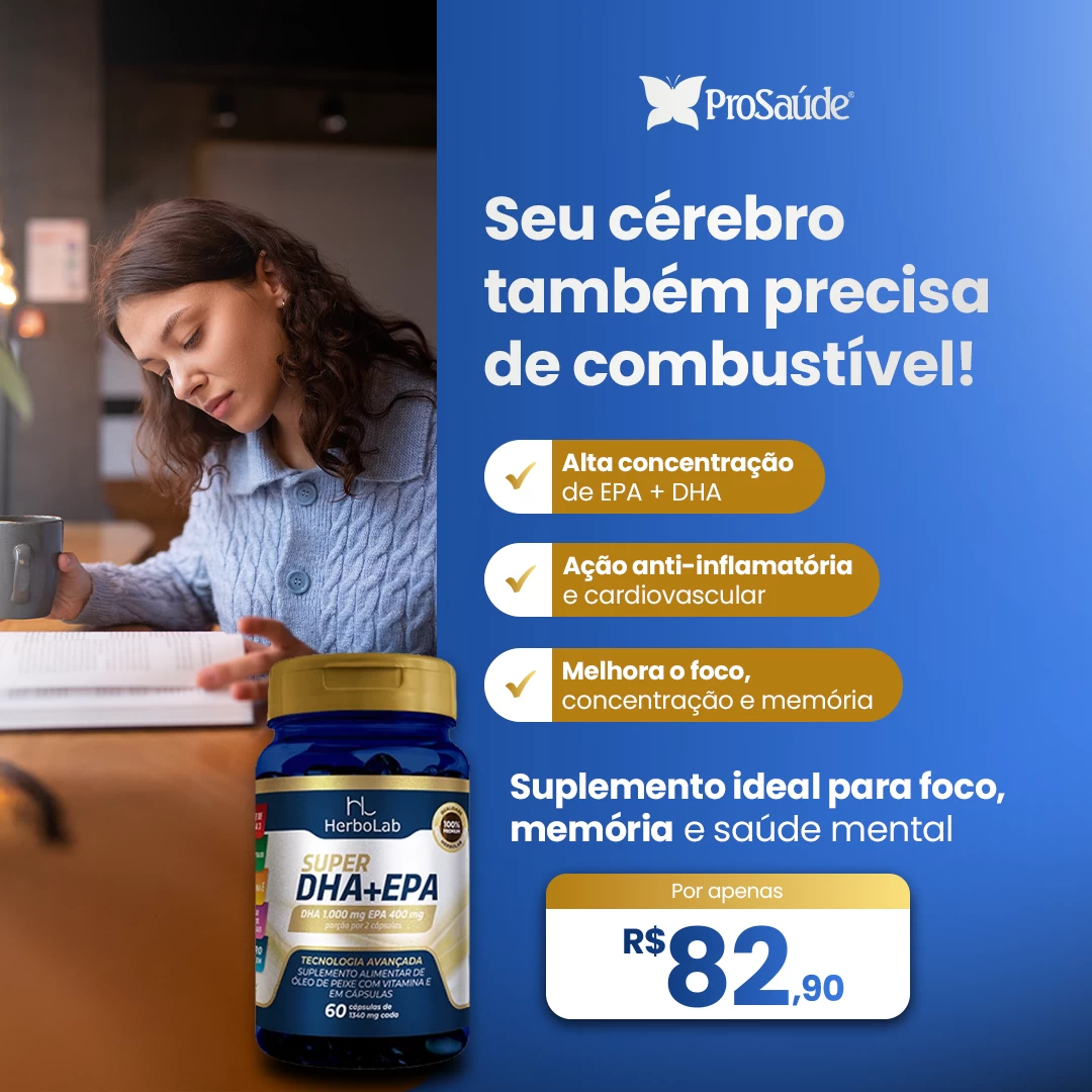 Super EPA + DHA - Omega 3  concentrado DHA 1000MG  E EPA 400 MG + vitamina E - 60 capsulas image hover