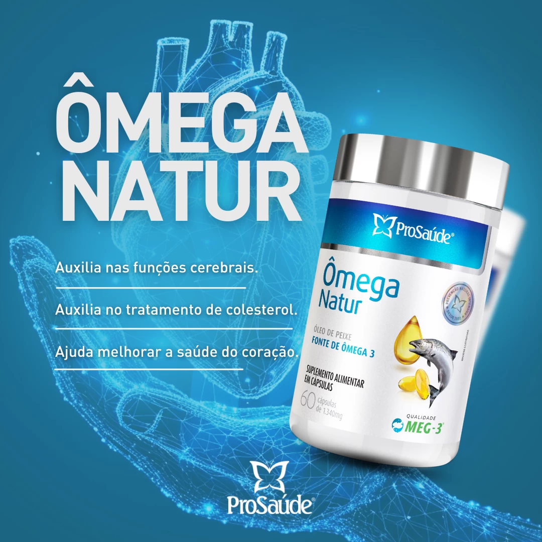 Ômega Natur - Ômega 3 (Óleo De Peixe) 1000Mg 60 cápsulas image hover