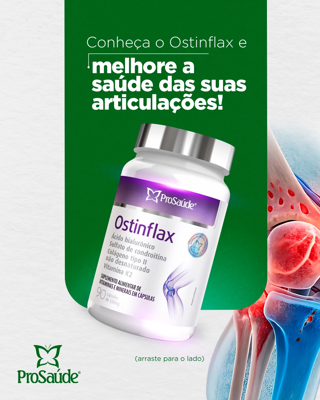 OstinFlax - Condroitina + Colageno tipo 2 + Acido Hialuronico + Magnesio + Vitamina K image hover