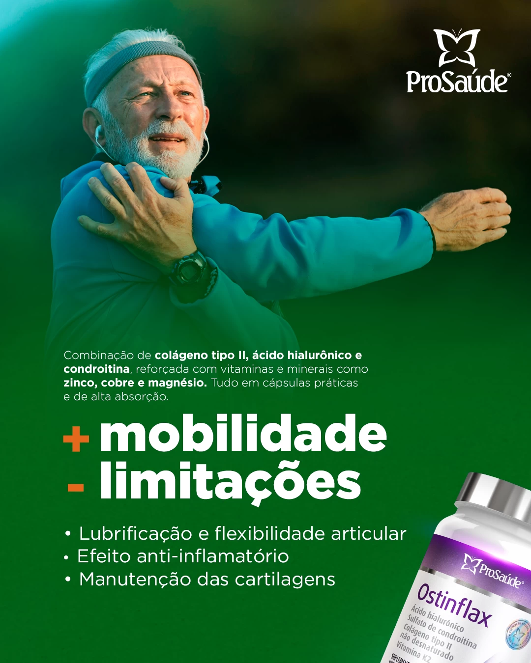 OstinFlax - Condroitina + Colageno tipo 2 + Acido Hialuronico + Magnesio + Vitamina K