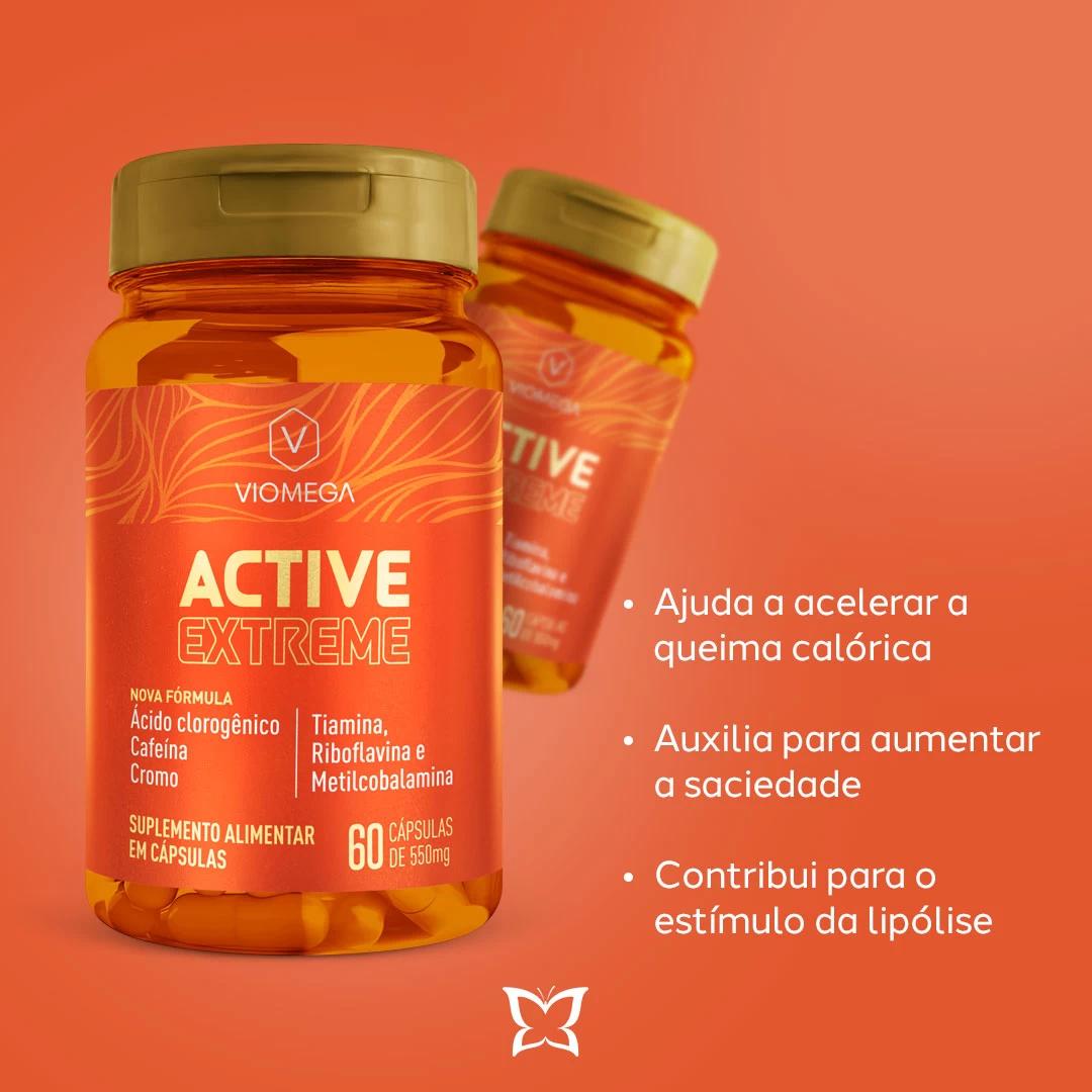 Active Extreme  - Café verde + Espirulina + Cromo + Vit. B1, B2, B12