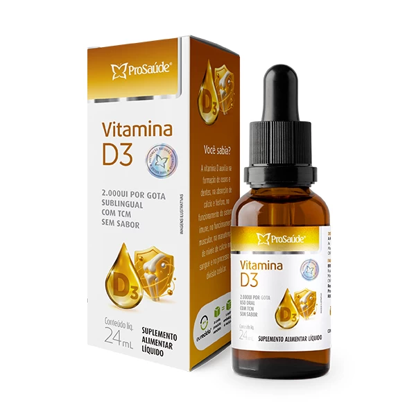 Vitamina D3 em gotas - 2000UI por gota